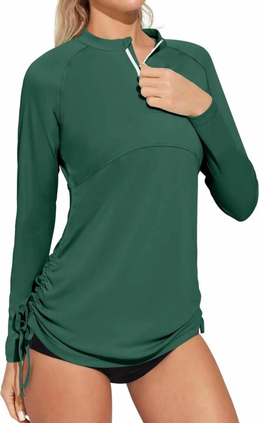 Heathyoga Women's UPF 50+ Long Sleeve Rash Guard Swim Shirt - Sun Protective Swimwear Top