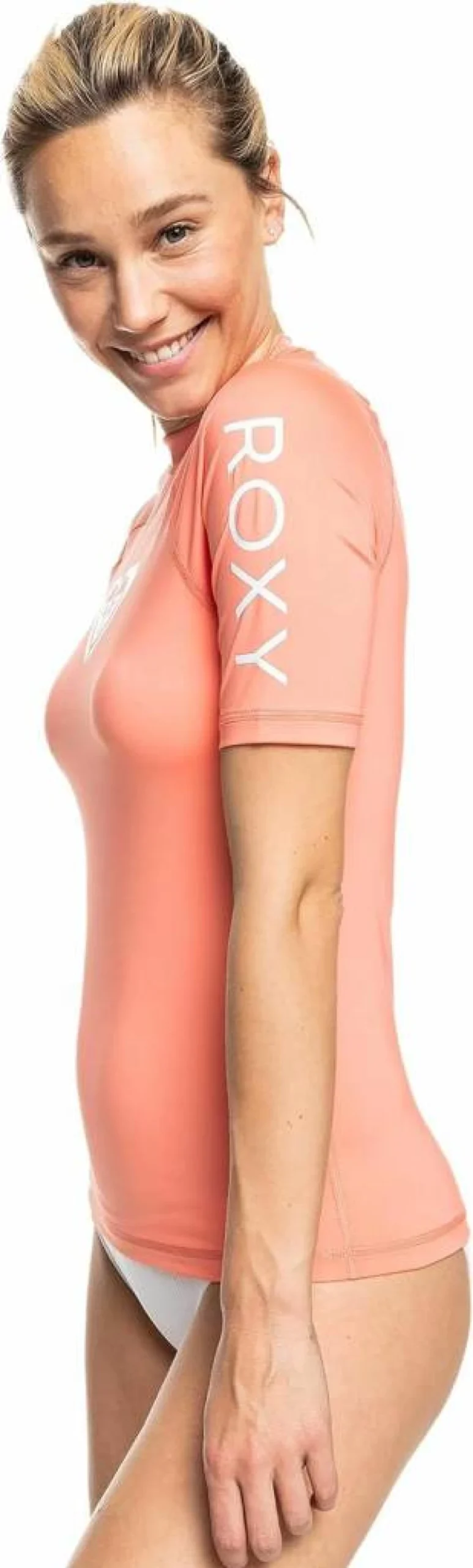 Roxy Women's UPF 50+ Quick-Dry Short Sleeve Rashguard - Compression Fit for Surf, Yoga, Hiking & Outdoor Activities