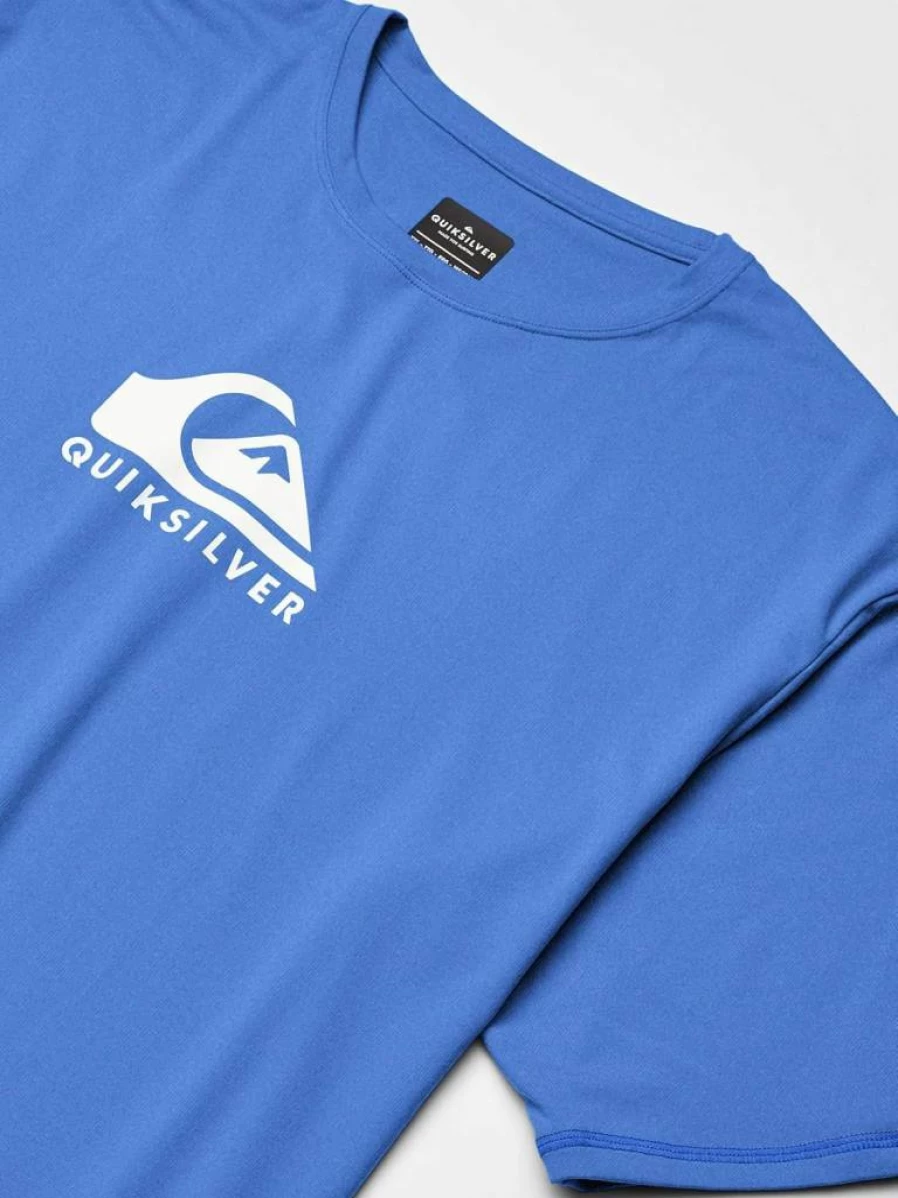 Quiksilver Men's Solid Streak Short Sleeve Rash Guard UPF 50 Sun Protection Surf Shirt for Swimming and Water Sports