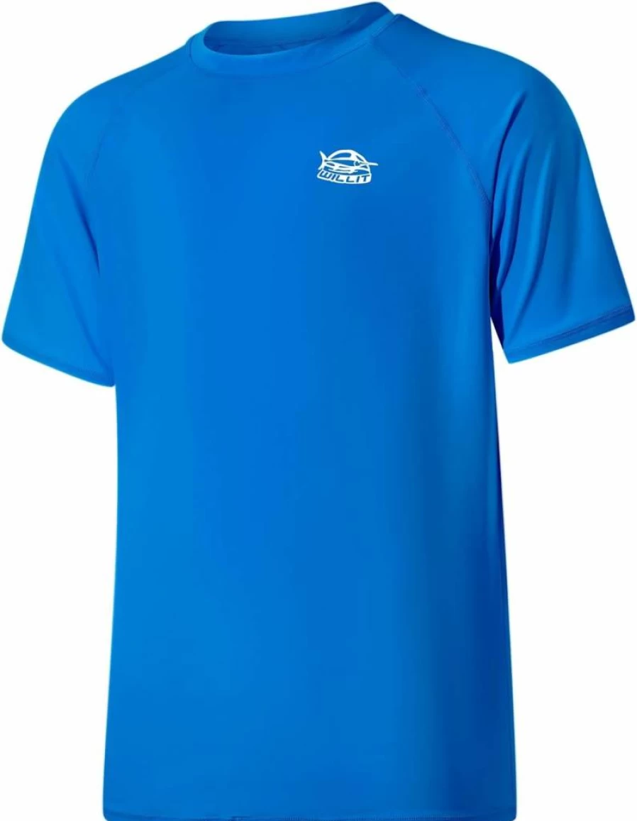 Willit Men's UPF 50+ Short Sleeve Rash Guard Swim Shirt - SPF Sun Protection, Quick Dry for Beach, Surf & Fishing