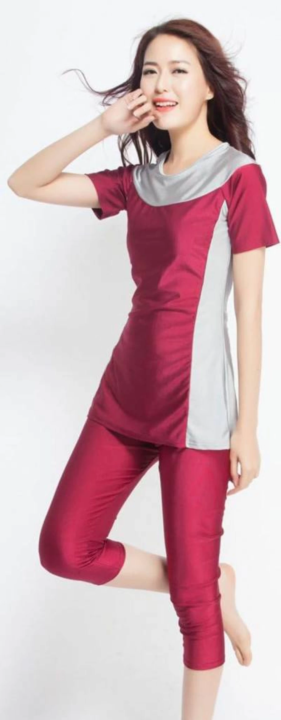 YEESAM Muslim Burkini Swimwear for Women - Modest 2 Piece Rash Guard Set with Skirt