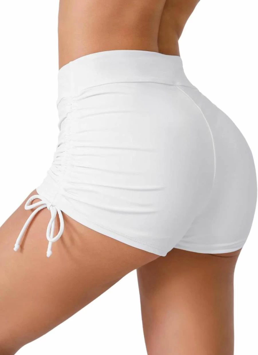 Lecieldusoir High Waisted Women's Swim Shorts - Quick Dry Bikini Board Shorts Bathing Suit Bottoms for Swimming & Beach
