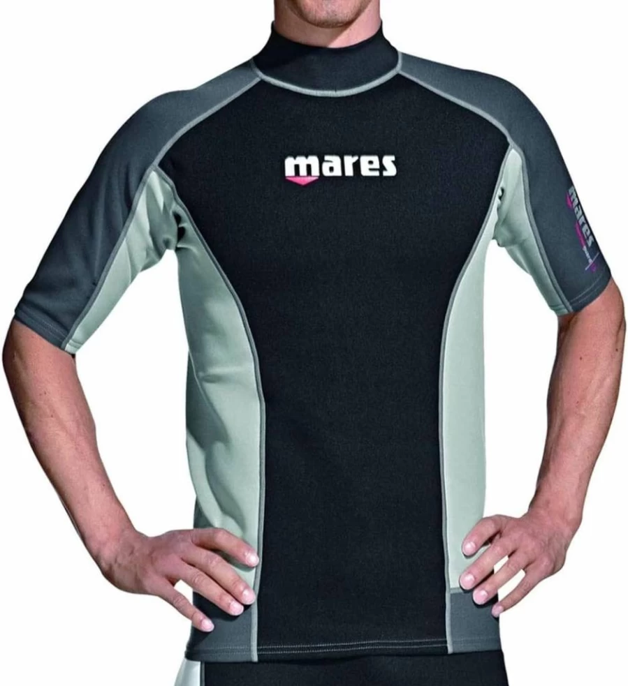 Mares Men's Quick-Dry UPF 50+ Sun Protection Swim Shirt – Lightweight Trilastic Short-Sleeve Rash Guard