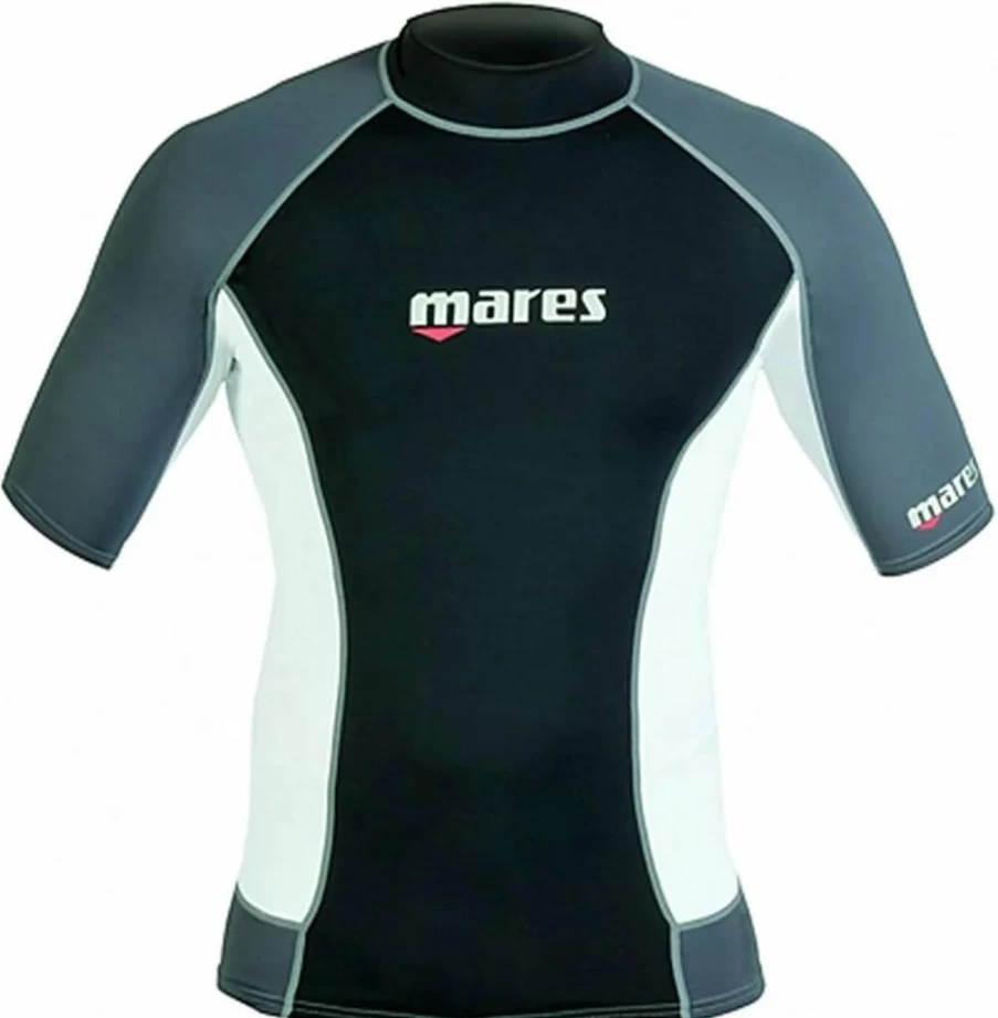 Mares Men's Quick-Dry UPF 50+ Sun Protection Swim Shirt – Lightweight Trilastic Short-Sleeve Rash Guard