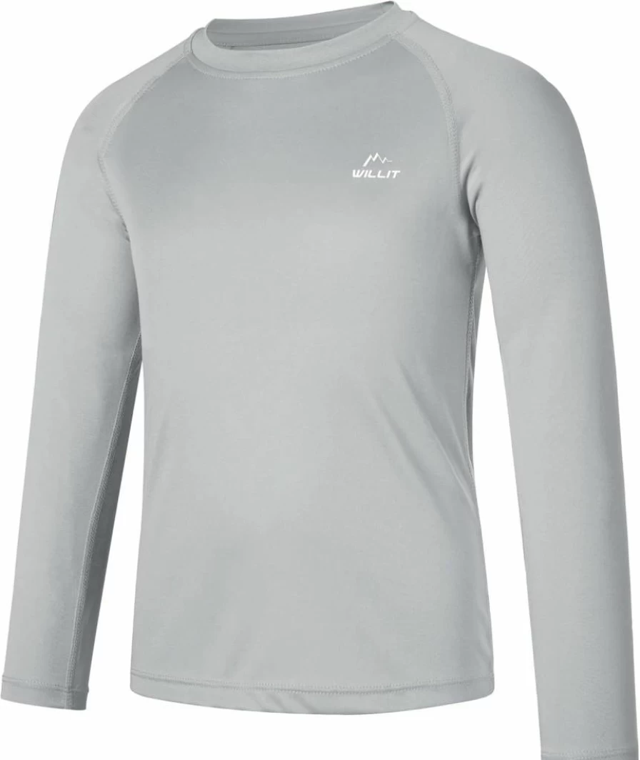 Willit Boys UPF 50+ Long Sleeve Rash Guard Swim Shirt - Youth SPF Sun Protection Quick Dry Fishing Shirt