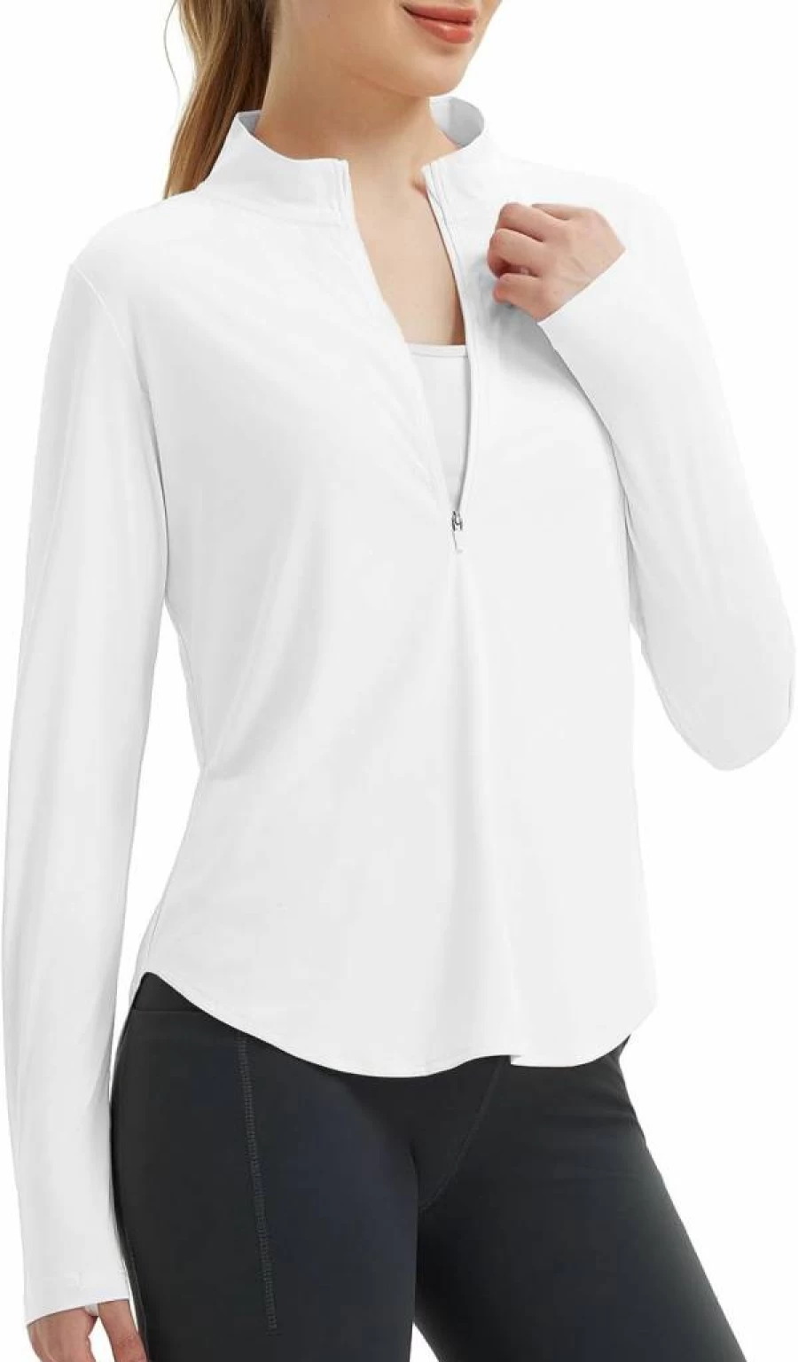 Baleaf Women's UPF 50+ Sun Protection Shirt - Lightweight Long Sleeve 1/4 Zip Rash Guard for Hiking & Outdoor Activities
