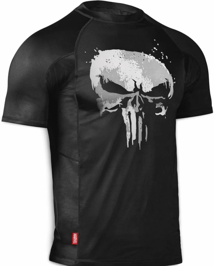 Hayabusa Men's Punisher Marvel Hero Elite Short Sleeve Rash Guard for Jiu Jitsu & MMA Training