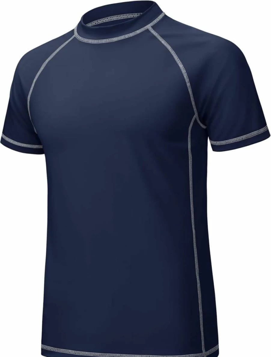 MAGCOMSEN Men's UPF 50+ Sun Protection Rash Guard Swim Shirt - Quick Dry Fishing & Water Sports Shirt