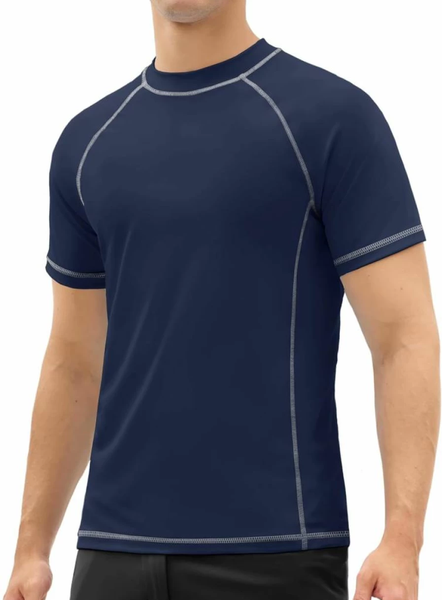 MAGCOMSEN Men's UPF 50+ Sun Protection Rash Guard Swim Shirt - Quick Dry Fishing & Water Sports Shirt