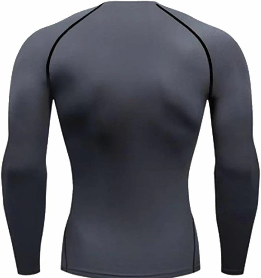 HYCOPROT Men's Compression Shirt Long Sleeve Workout Rash Guard Athletic Base Layer Shirt