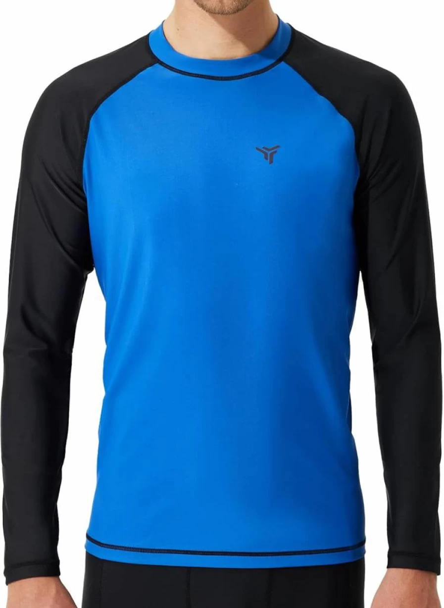 YOVVI Men's UPF 50+ Rash Guard Swim Shirt - Long & Short Sleeve UV Sun Protection Shirt for Swimming, Fishing, Hiking & Outdoor Activities