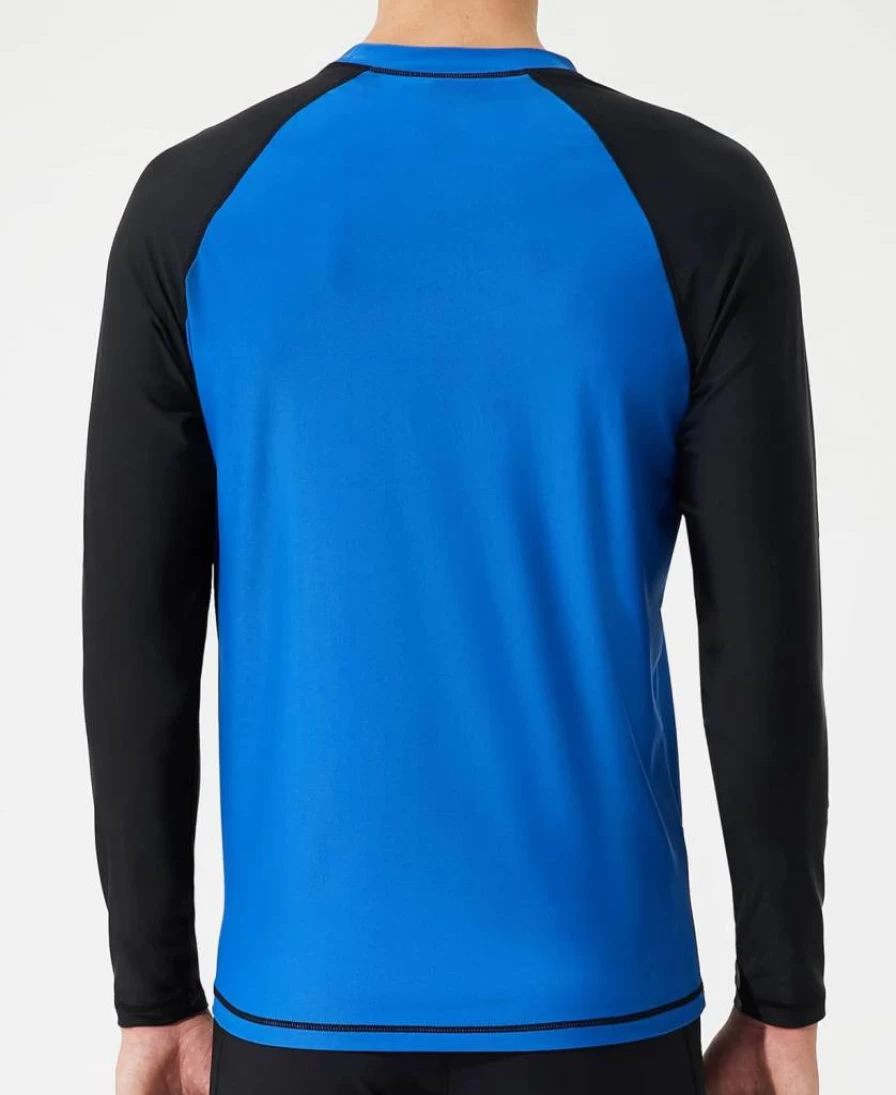 YOVVI Men's UPF 50+ Rash Guard Swim Shirt - Long & Short Sleeve UV Sun Protection Shirt for Swimming, Fishing, Hiking & Outdoor Activities