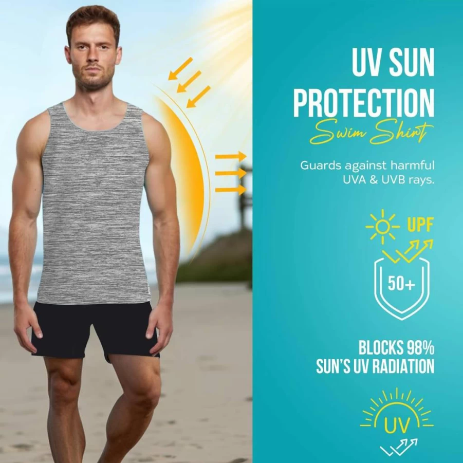 Basix of America Men's UPF 50+ Sun Protection Muscle Fit T-Shirt - Waterproof Quick-Dry Performance Shirt