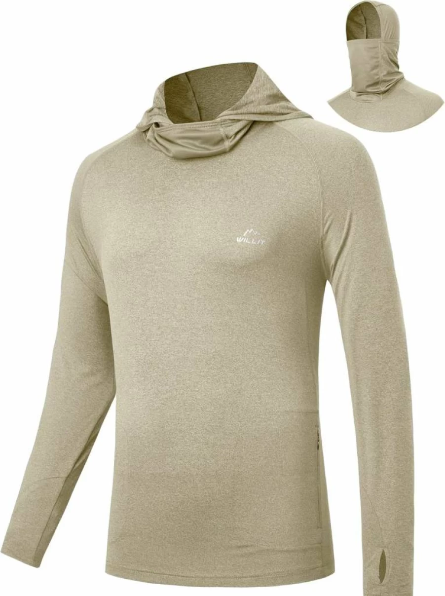 Willit Men's UPF 50+ Sun Protection Hoodie - Lightweight UV Shirt for Fishing, Hiking & Outdoor Activities
