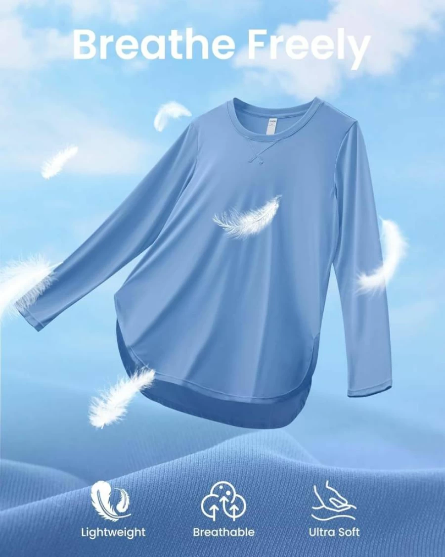G4Free Women's UPF 50+ UV Protection Long Sleeve Sun Shirt - Quick Dry Lightweight Workout Top for Hiking, Gym & Outdoor Activities