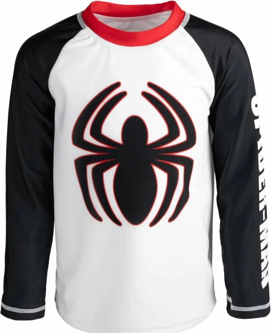 Marvel Avengers Rash Guard Swim Shirt for Kids - Spider-Man, Captain America, Hulk, Thor, Black Widow, Black Panther (Toddler to Big Kid Sizes)