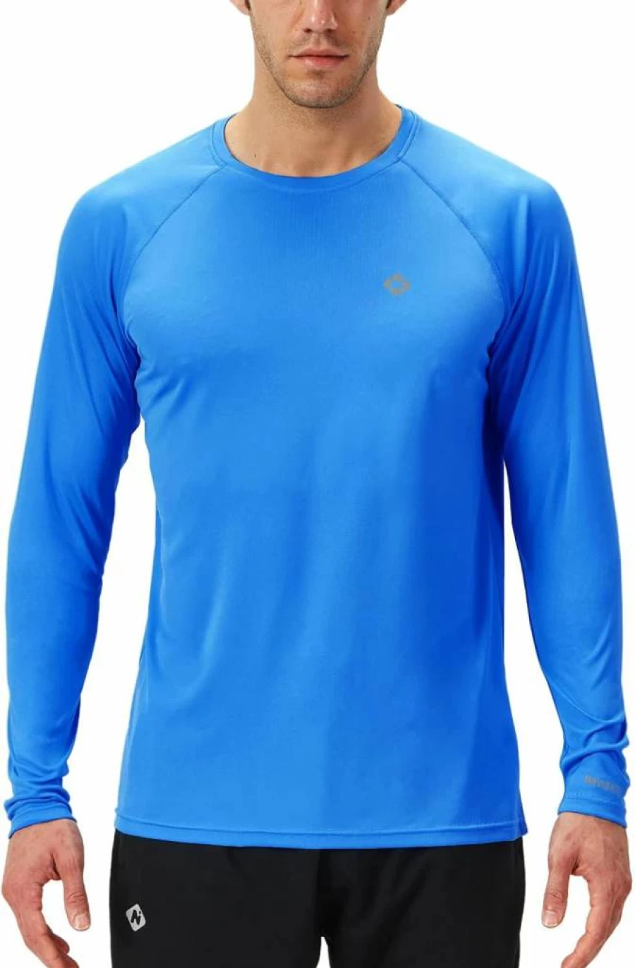 NAVISKIN Men's UPF 50+ Sun Protection Long Sleeve Rash Guard Shirt - Lightweight Quick Dry Swim Shirt for UV Defense
