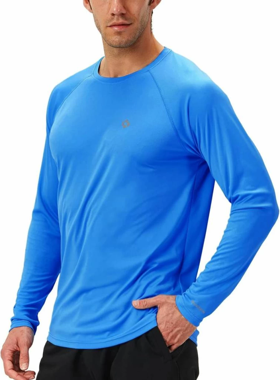 NAVISKIN Men's UPF 50+ Sun Protection Long Sleeve Rash Guard Shirt - Lightweight Quick Dry Swim Shirt for UV Defense