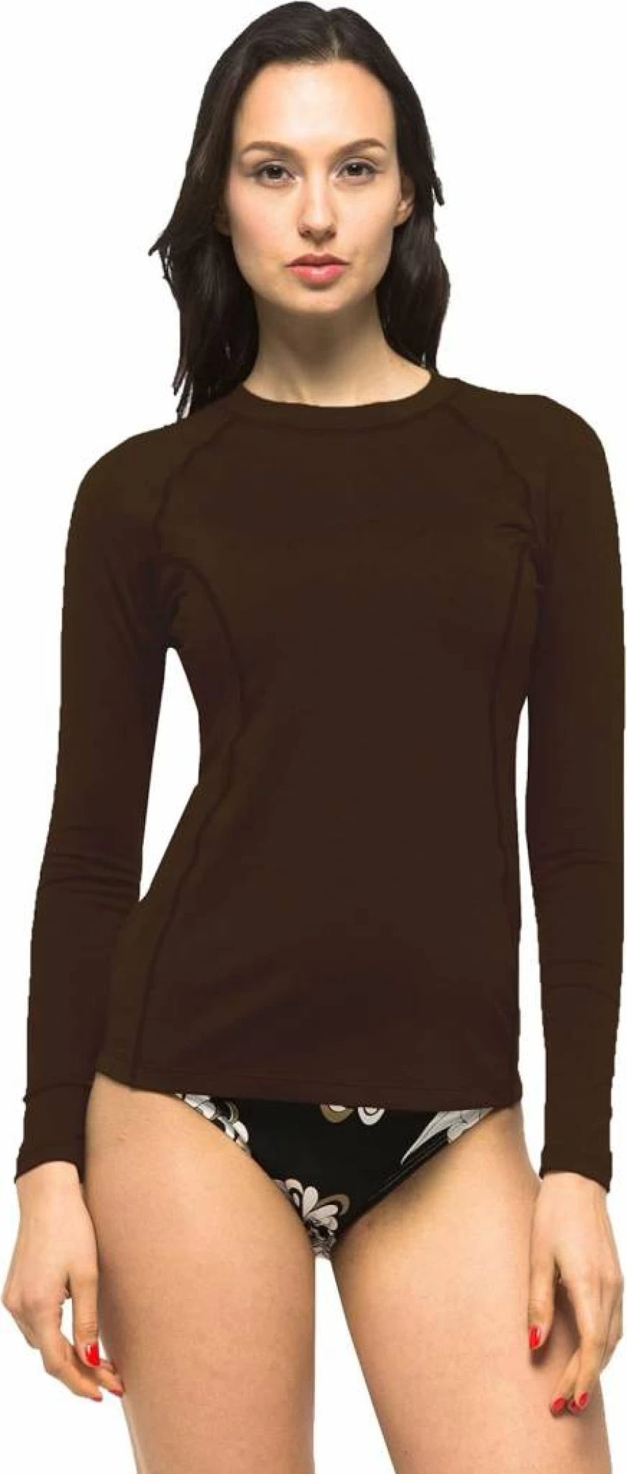 Private Island Women's UPF 50+ Long Sleeve Rash Guard Swimsuit Top for Sun Protection & Workout