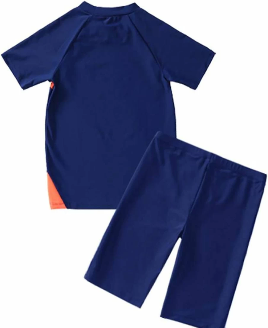 KID1234 UPF 50+ Boys Rash Guard Swim Set with UV Protection Hat for Kids Ages 4-14 Years