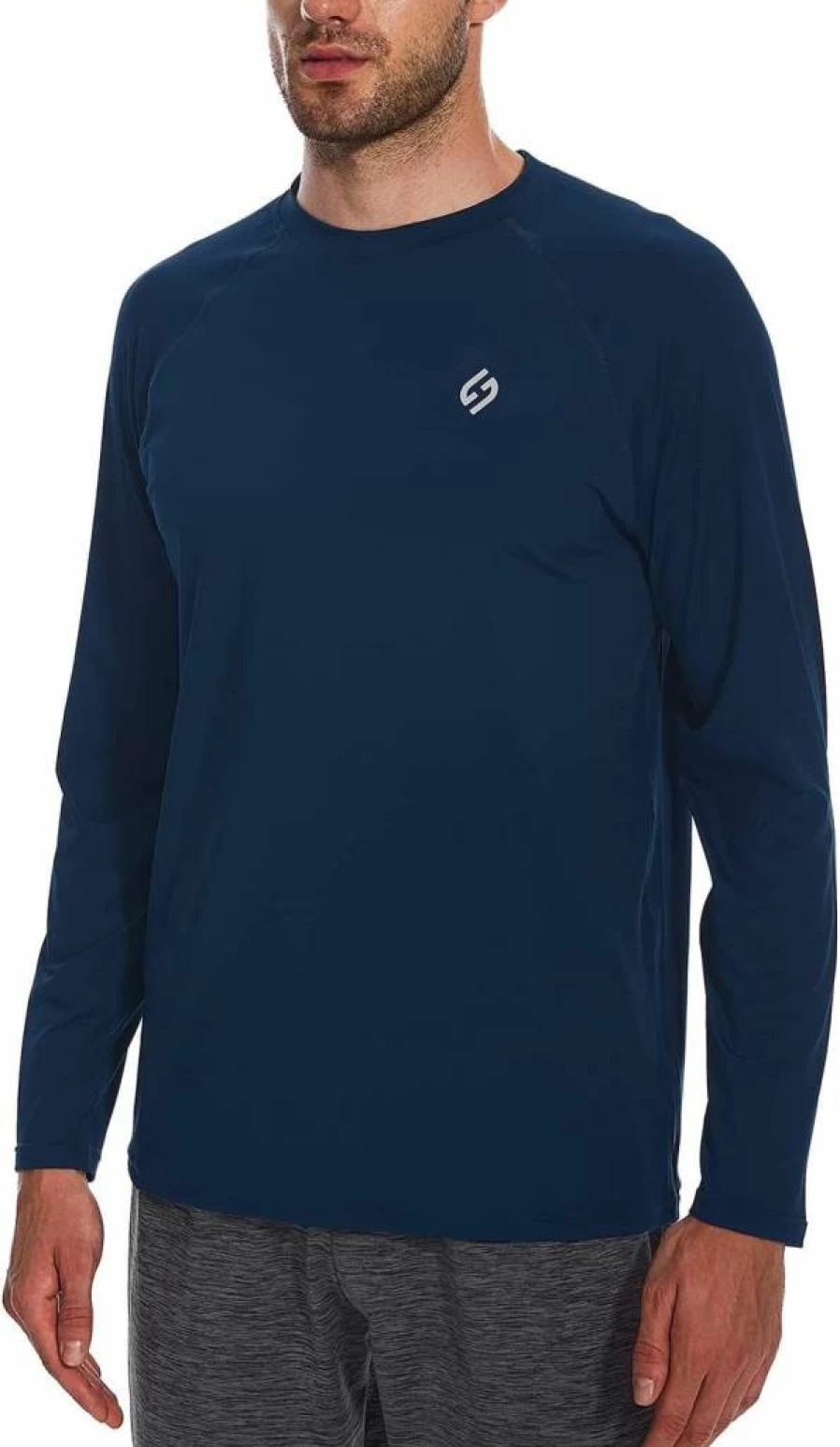 HODOSPORTS Men's UPF 50+ Long Sleeve Rash Guard Swim Shirt - Quick Dry Sun Protection UV Shirt for Swimming & Water Sports