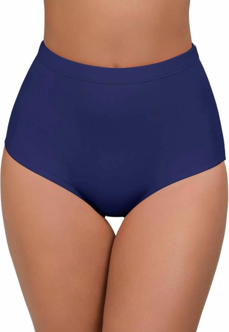 Bonneuitbebe Women's High Waisted Bikini Bottom - Full Coverage Swimwear Bathing Suit for Women