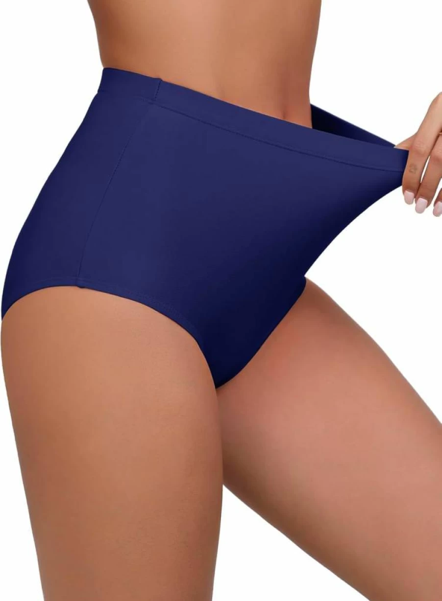 Bonneuitbebe Women's High Waisted Bikini Bottom - Full Coverage Swimwear Bathing Suit for Women