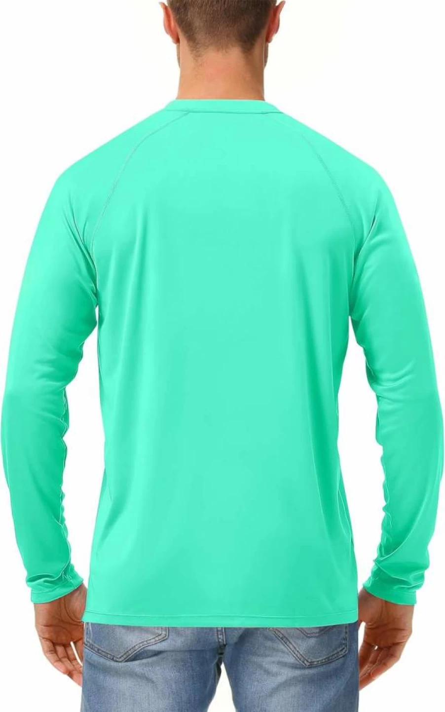 Isnowood Men's UPF 50+ Sun Protection Shirt - Long Sleeve Quick Dry UV Rash Guard for Swimming, Fishing, Hiking & Running