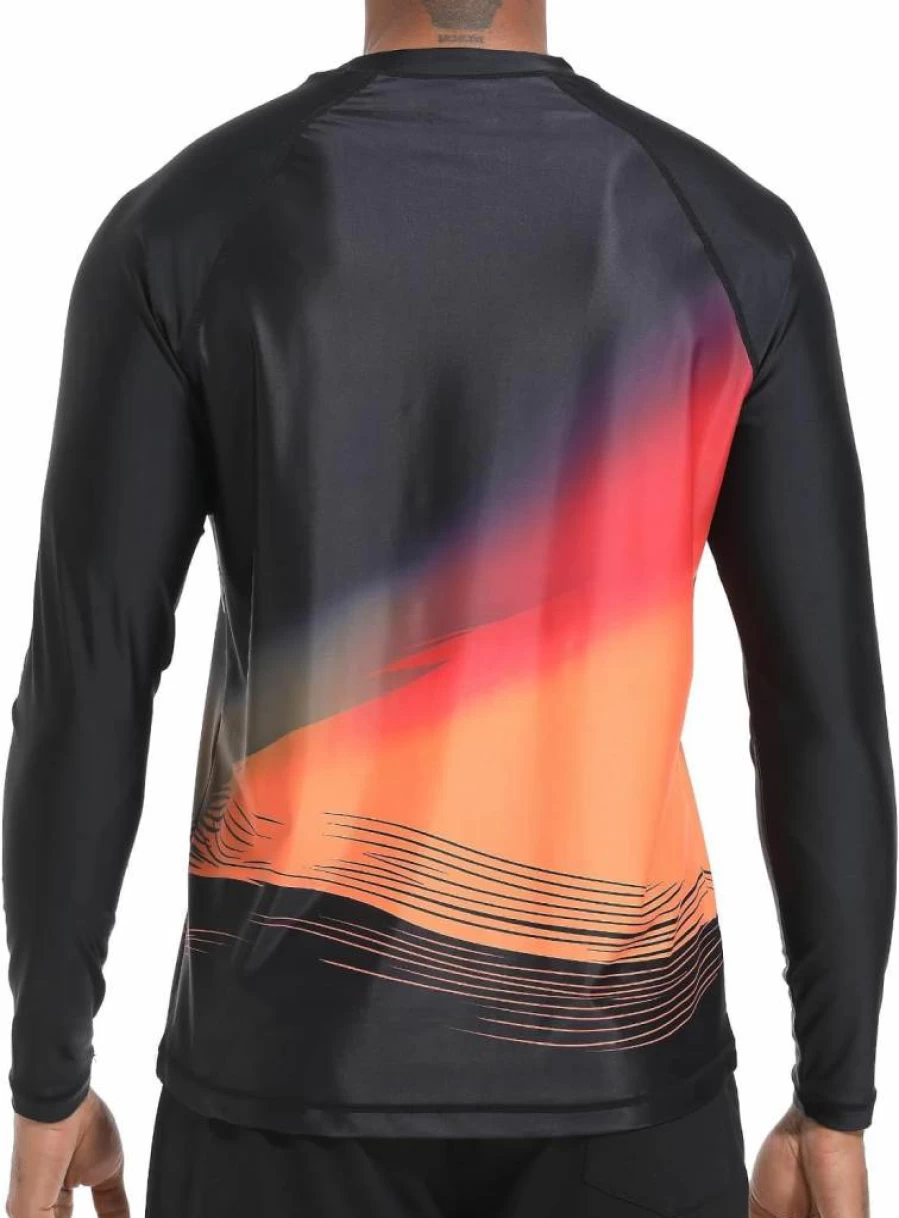 VAYAGER Men's UPF 50+ Long Sleeve Rash Guard Swim Shirt - Quick Dry, UV Protection, Loose Fit for Swimming, Fishing & Water Sports