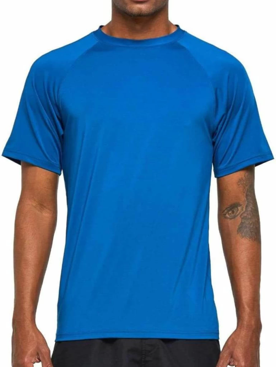 Arcweg Men's Quick-Dry UPF 50+ Rash Guard Swim Shirt - Short Sleeve UV Protection Loose Fit Diving & Swimming Top