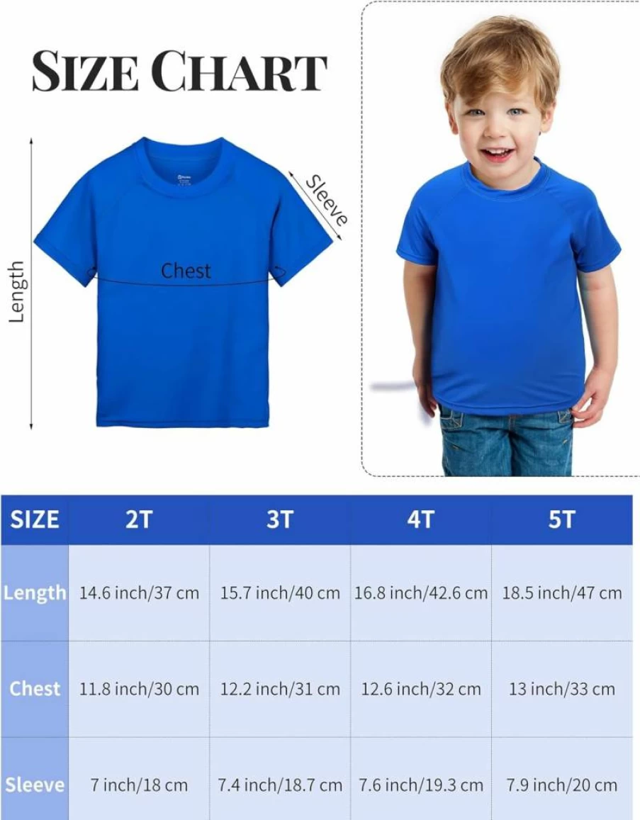 Poroka Boys UPF 50+ Sun Protection Swim Shirt - 3 Pack Quick Dry Rash Guard with Short Sleeves for Swimming