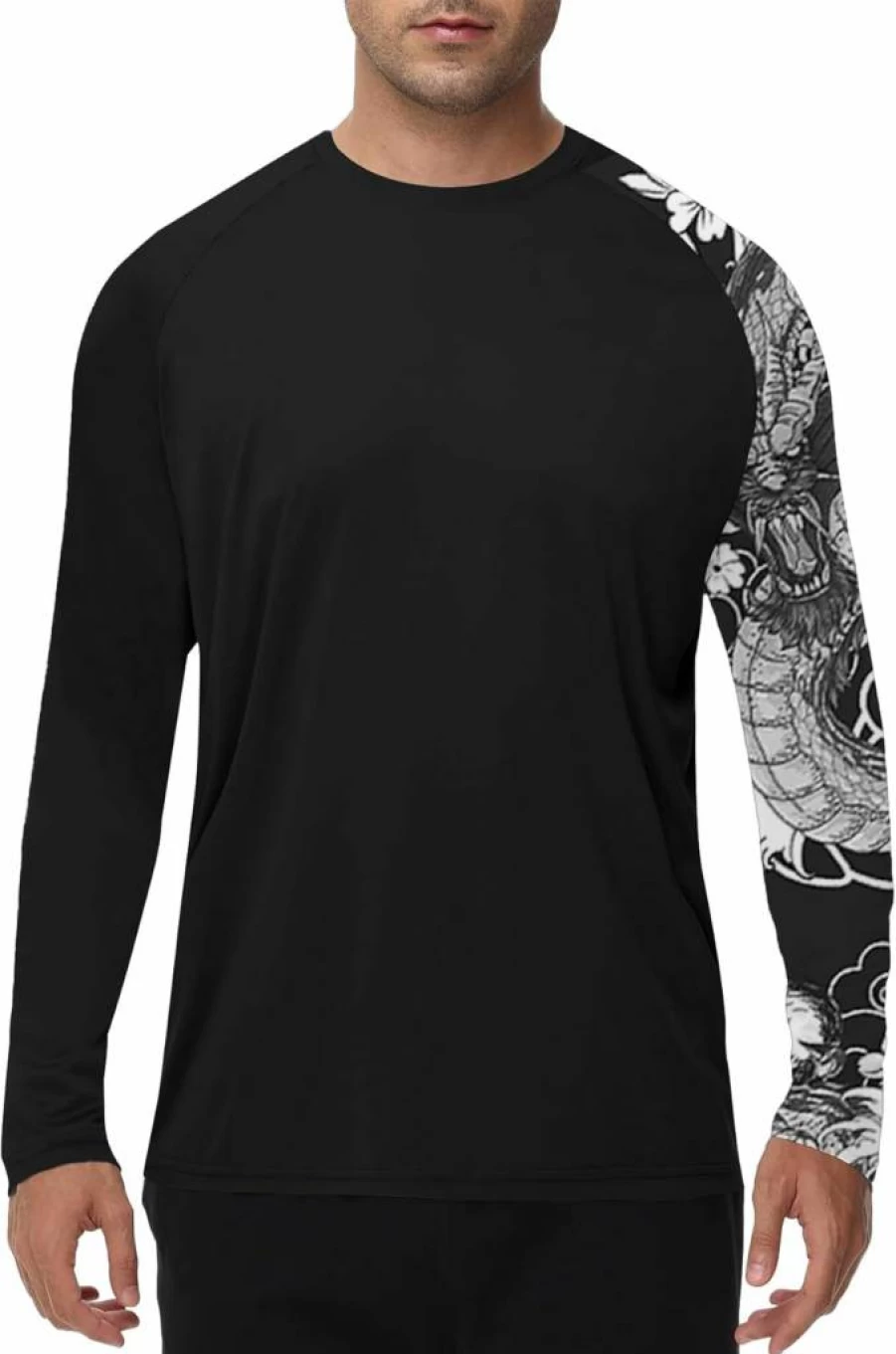 TOIUUI Men's UPF 50+ Sun Protection Long Sleeve Rash Guard - SPF Fishing & Surfing Shirt for Swim, Beach, Outdoor Activities Qyy24024