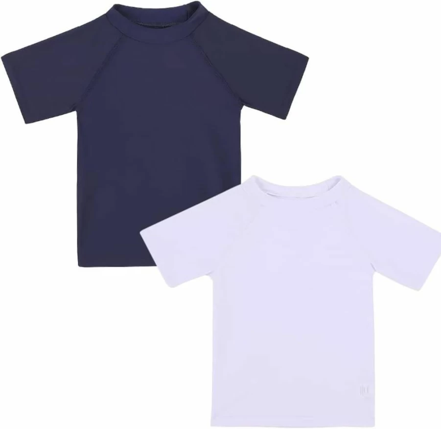 KAKU NANU Boys UPF 50+ Swim Shirt - Toddler & Youth Short Sleeve Rash Guard for Surfing, Sun Protection