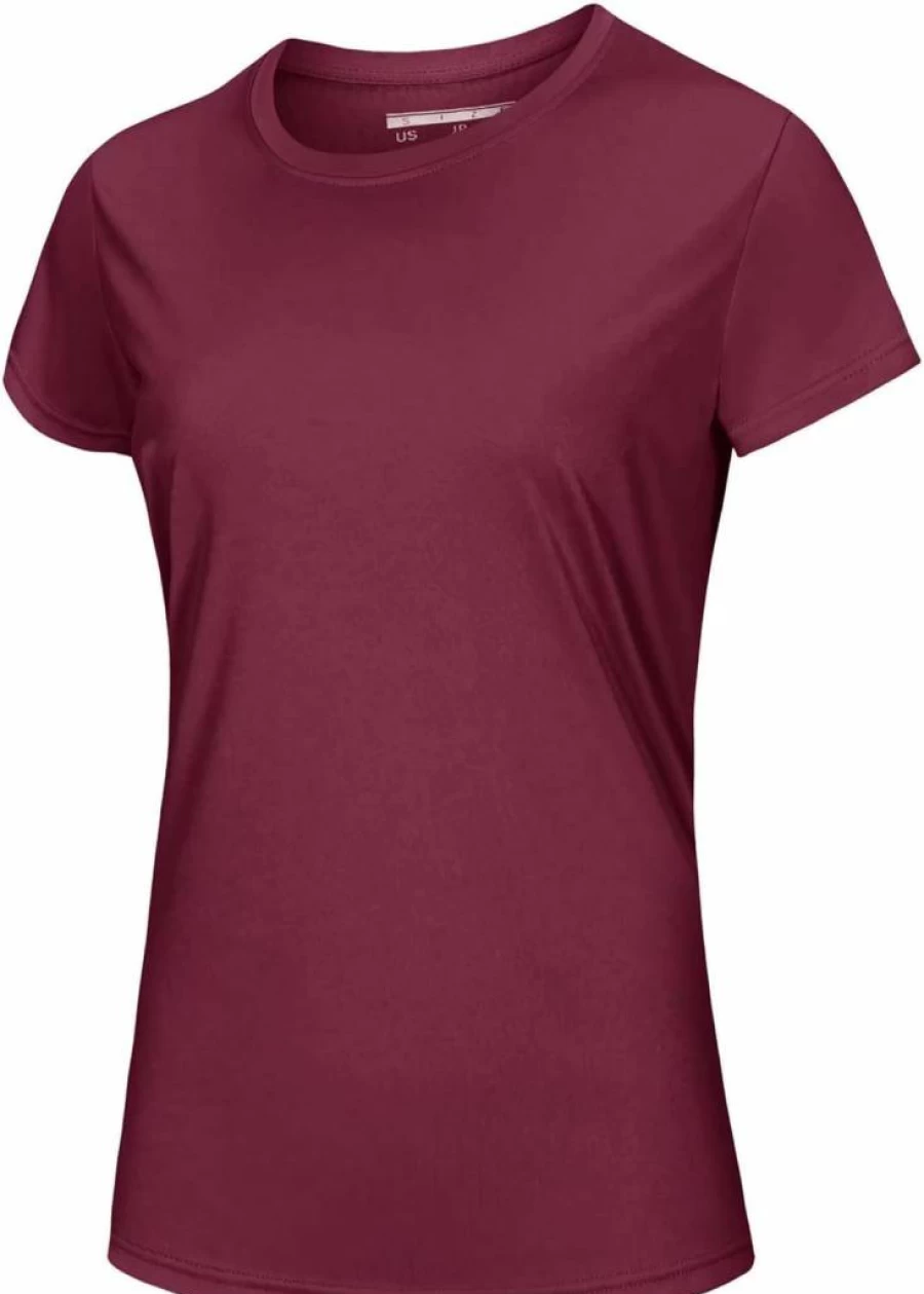 MAGCOMSEN Women's UPF 50+ Sun Protection Quick-Dry Athletic Short Sleeve T-Shirt - Moisture-Wicking Workout Top for Running & Outdoor Activities