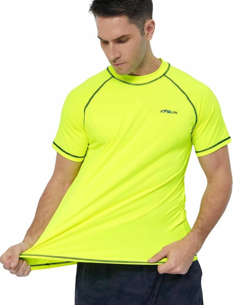 KPSUN Men's UPF 50+ Sun Protection Rash Guard Shirt - Quick Dry SPF Swim Shirt for Beach, Fishing & Outdoor Activities
