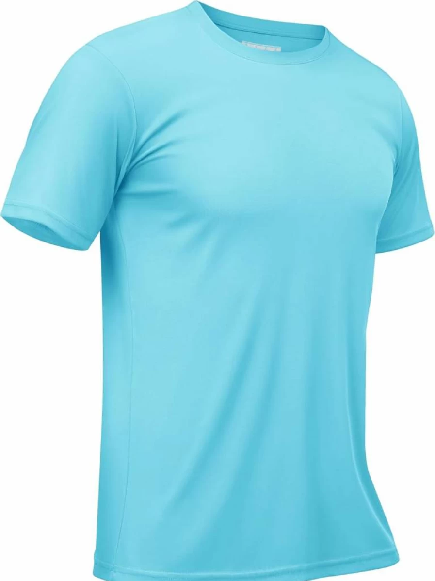 TACVASEN Men's UPF 50 Sun Protection Short Sleeve Rash Guard Swim Shirt - Quick Dry Lightweight SPF Fishing & Water Shirt