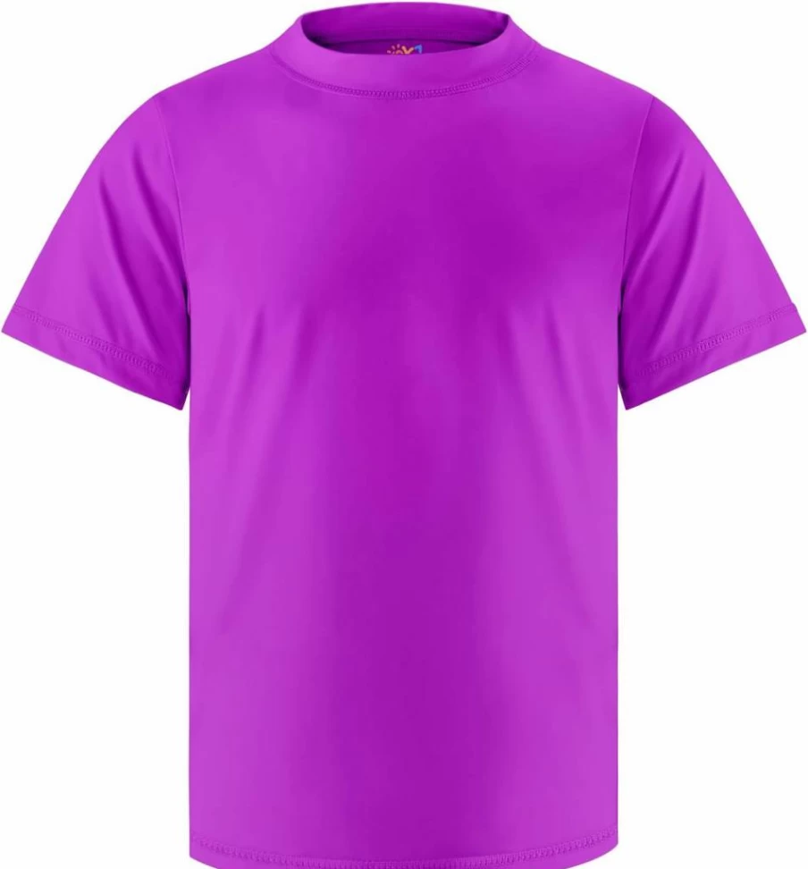 OYJ Boys UPF 50+ Short Sleeve Rash Guard Swim Shirt - Quick Dry Sun Protection Swimwear for Toddler & Teens