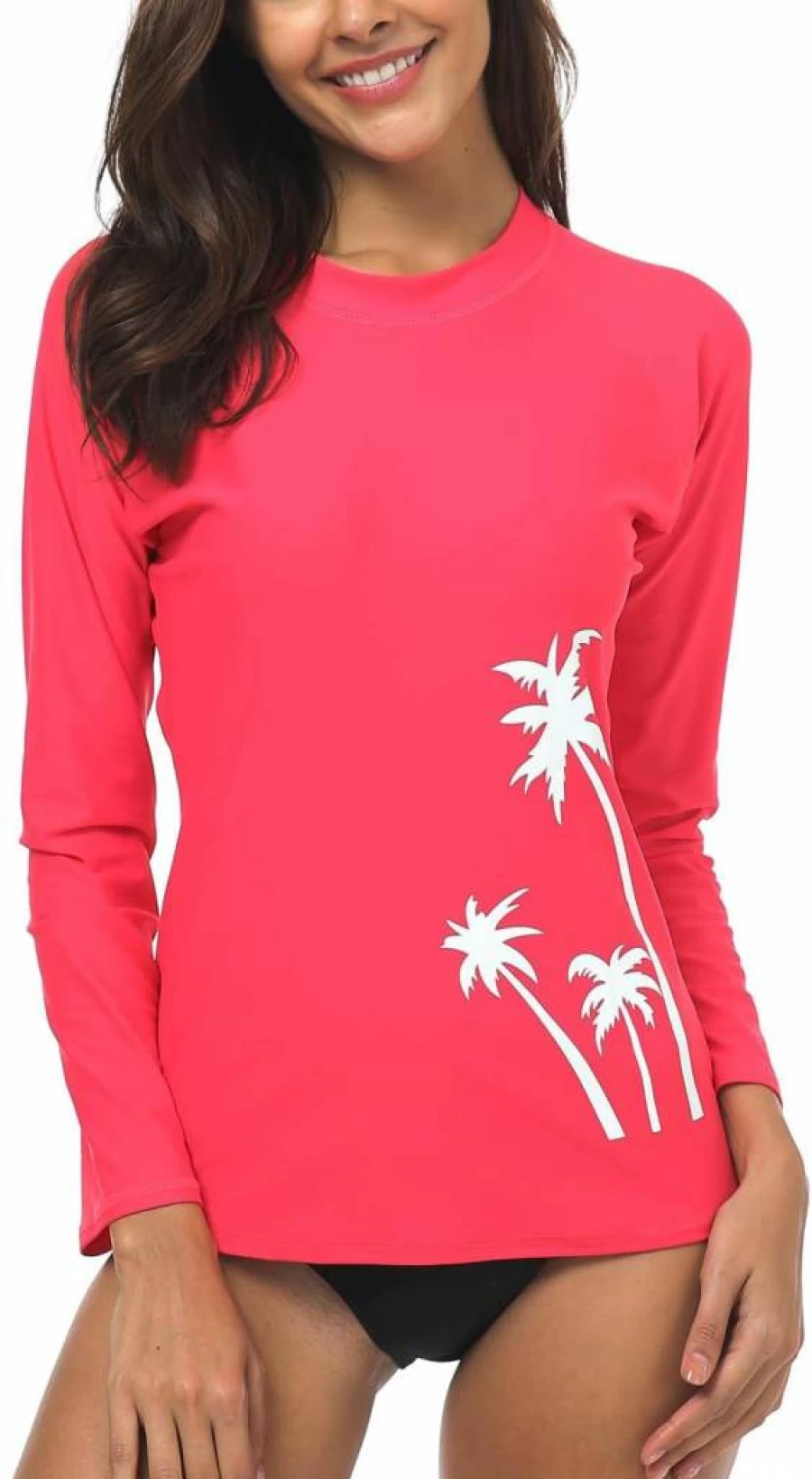 Wetopkim Women's Long Sleeve Rash Guard Swim Top UV Protection Surfing Shirt Quick Dry Swimwear Beach Yoga Sun Shirt