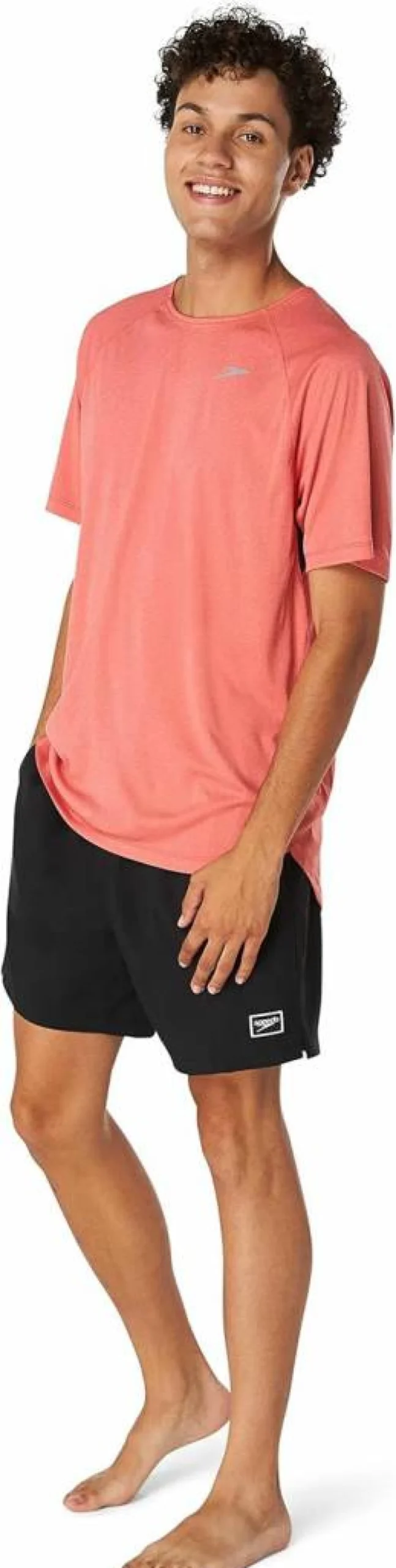 Speedo Men's UV Protection Short Sleeve Swim Shirt - Fitness Rashguard for Swimming & Water Sports