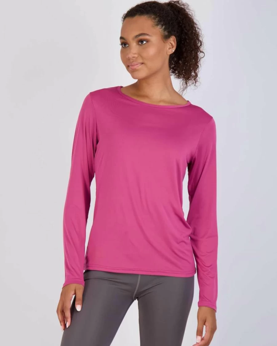 Real Essentials Women's UPF 50+ Long Sleeve Sun Shirts 4-Pack - Quick Dry UV SPF Hiking Tops for Outdoor Activities (Plus Sizes Available)
