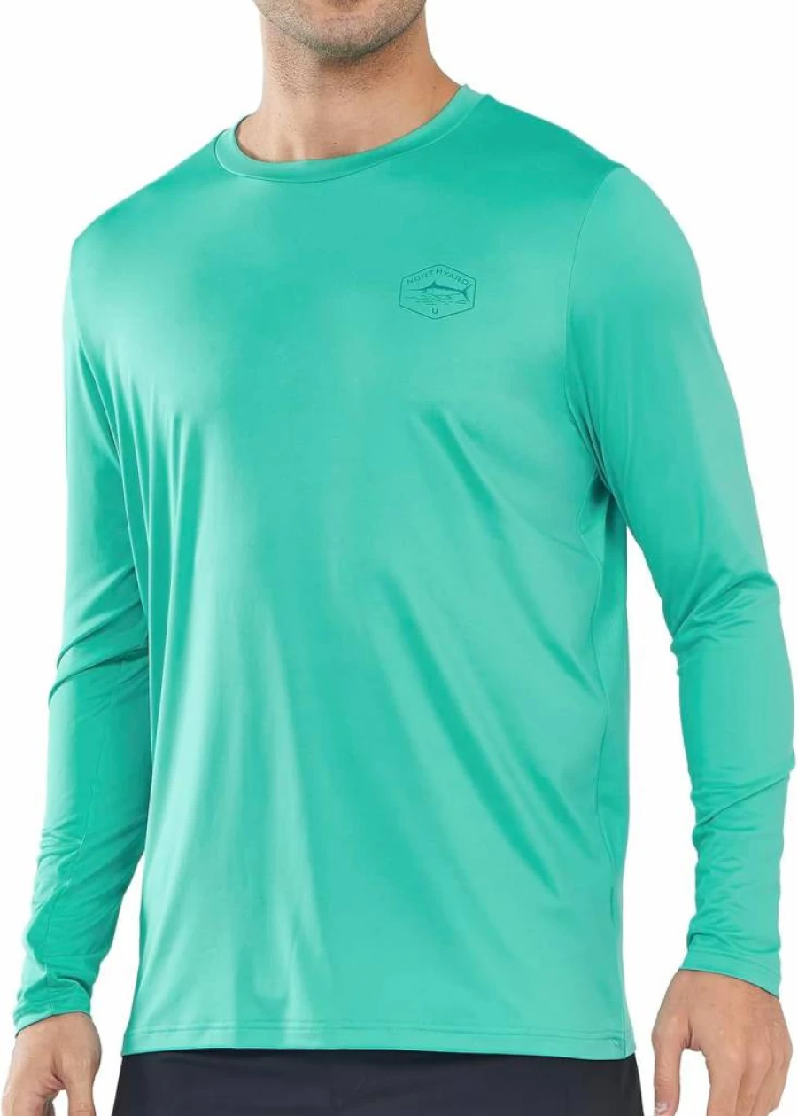 NORTHYARD Men's UPF 50+ Long Sleeve Rash Guard Shirt - Sun Protection, Quick Dry, Lightweight SPF Swim & UV Shirt for Beach, Fishing, Swimming