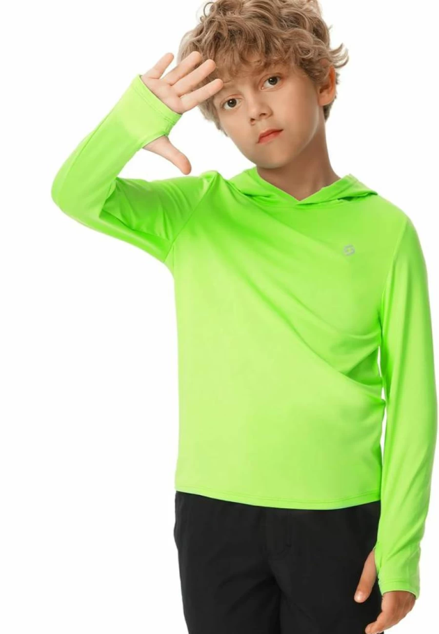 HODOSPORTS Boys UPF 50+ Sun Protection Rash Guard Swim Shirt Long Sleeve Hooded Swimsuit for Kids Swimming Hiking Surfing