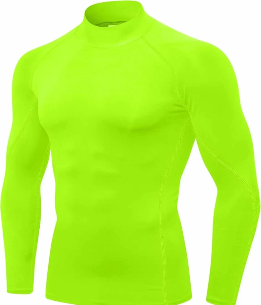 SPVISE Men's Compression Shirt Long Sleeve Workout Top - Moisture Wicking Athletic Gym Shirt, Cool Dry Performance Undershirt, Turtle Neck Training Tee (1 or 2 Pack)