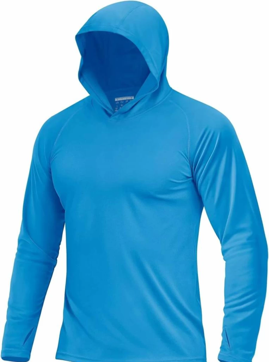 Boladeci Men's UPF 50+ Sun Protection Hoodie - Lightweight Long Sleeve UV Shirt for Fishing, Hiking & Swimming