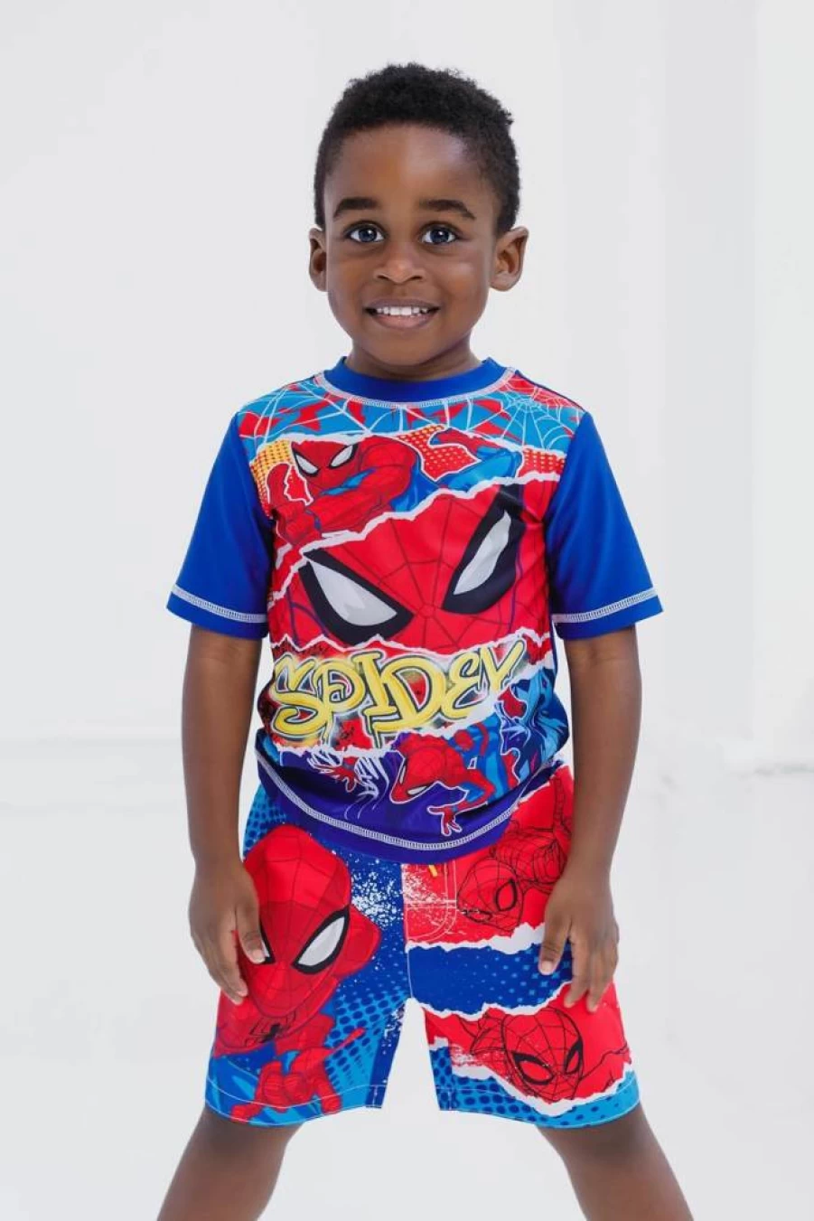 Marvel UPF 50+ Kids Rash Guard & Swim Trunks Set for Toddler to Big Kid (2T-20) - SPF Sun Protection Swimwear