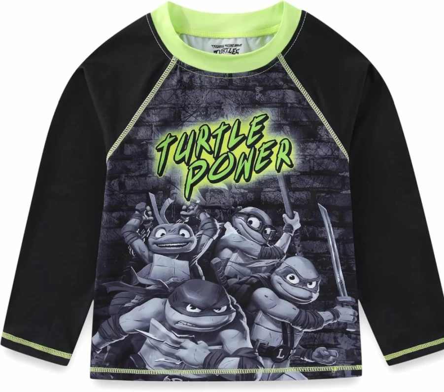Nickelodeon Teenage Mutant Ninja Turtles UPF 50+ Swim Set for Boys - Rash Guard & Swim Trunks