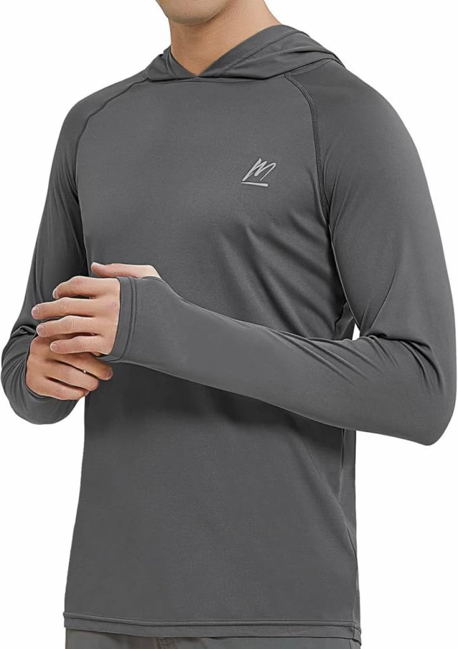 MeetHoo Men's UPF 50+ UV Protection Swim Shirt Hoodie Rash Guard for Sun Safety