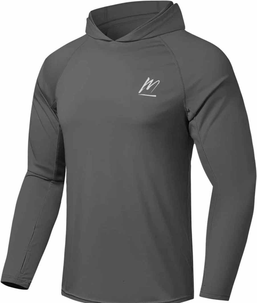 MeetHoo Men's UPF 50+ UV Protection Swim Shirt Hoodie Rash Guard for Sun Safety