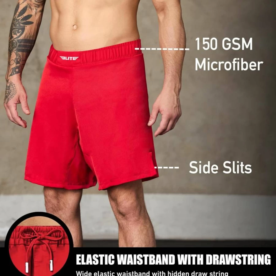 Elite Sports Men's BJJ & MMA Shorts for No-Gi Jiu Jitsu, Grappling, Boxing, Kickboxing, and UFC Training