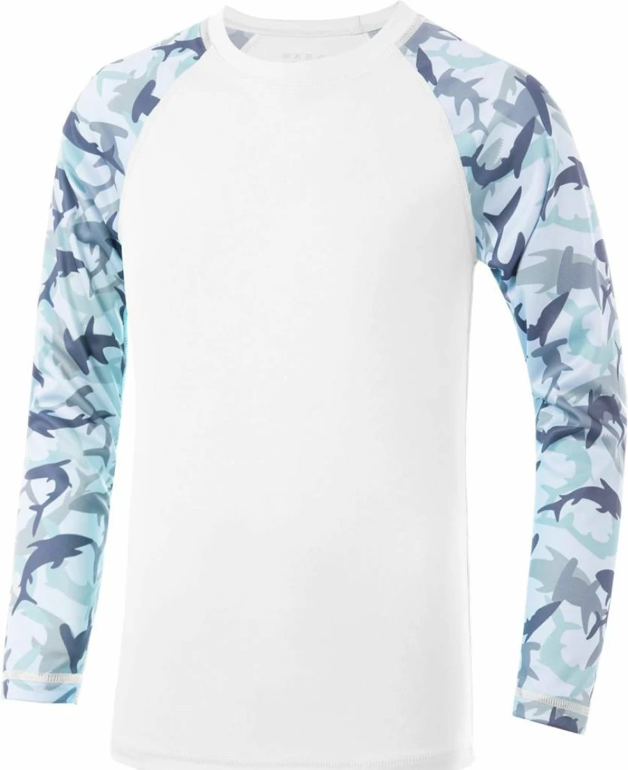 DRONIRING Boys' UPF 50+ Sun Protection Rash Guard Swim Shirt Long Sleeve UV Water Shirt for Swimming Fishing Beach Surfing Youth Kids